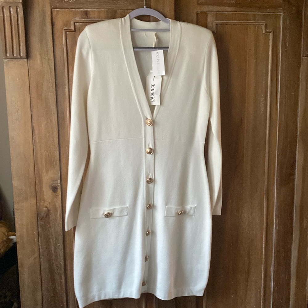 Brand new L'AGENCE Breanna V-Neck Mini Knit Dress  SIZE M